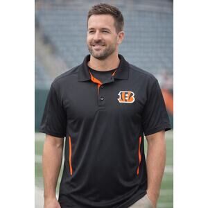 Cincinnati‎ Bengals Men’s Large Performance Polo Gray Orange NFL